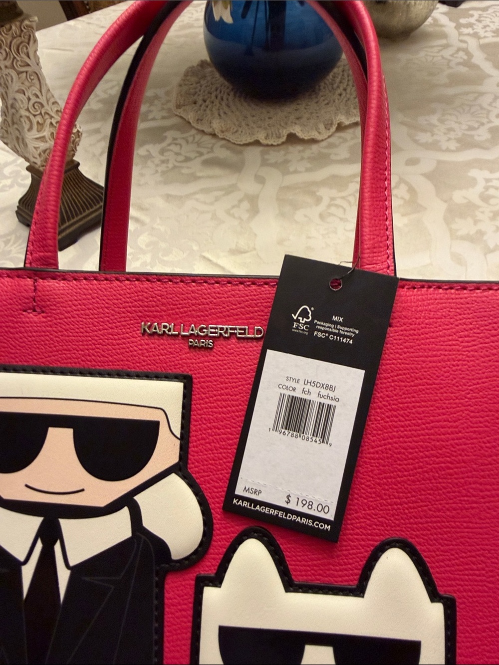 NWT Karl Lagerfeld Pink Tote/ Crossbody - Picture 2 of 11